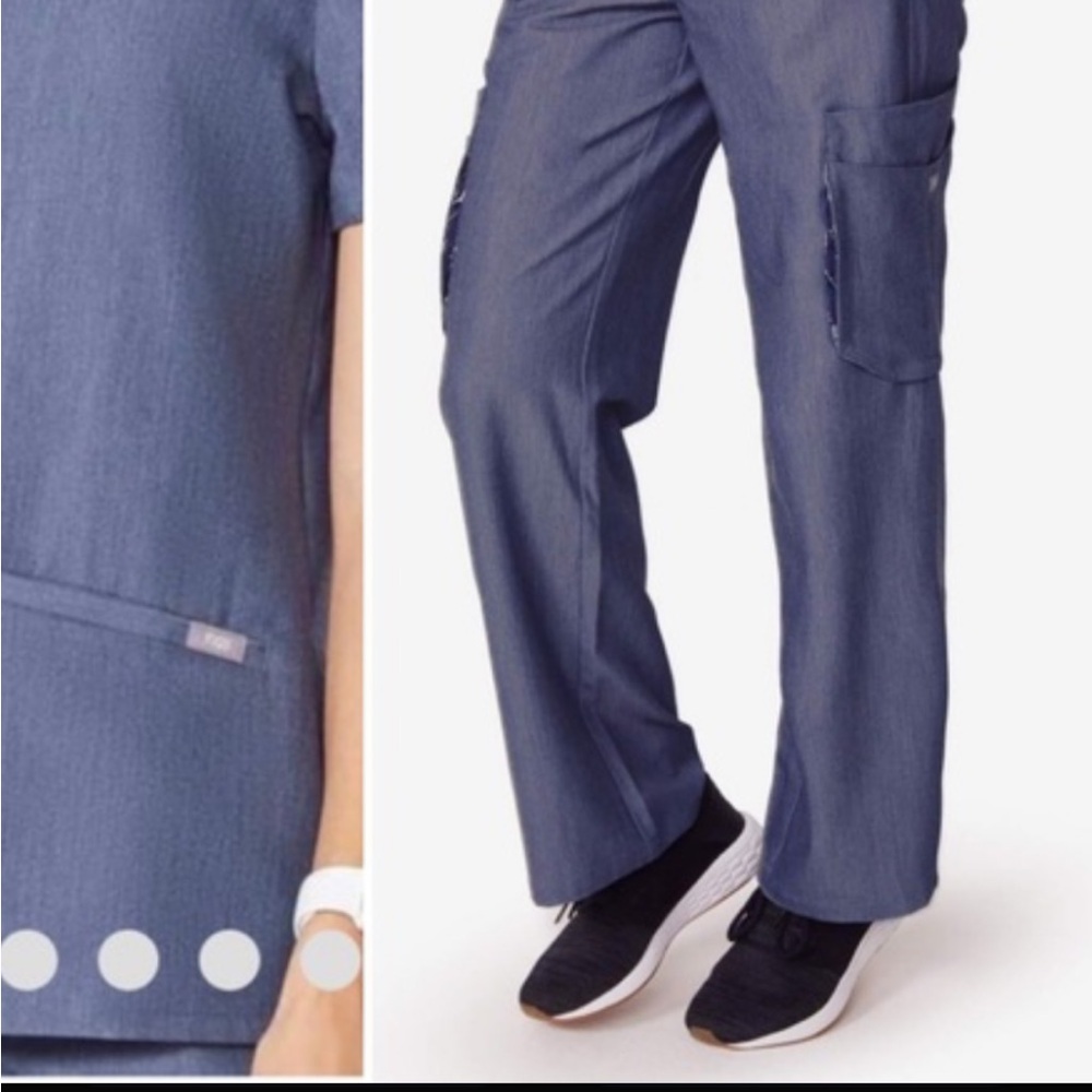 FIGS Heather Denim Tema Performance Scrub Pant M NWT